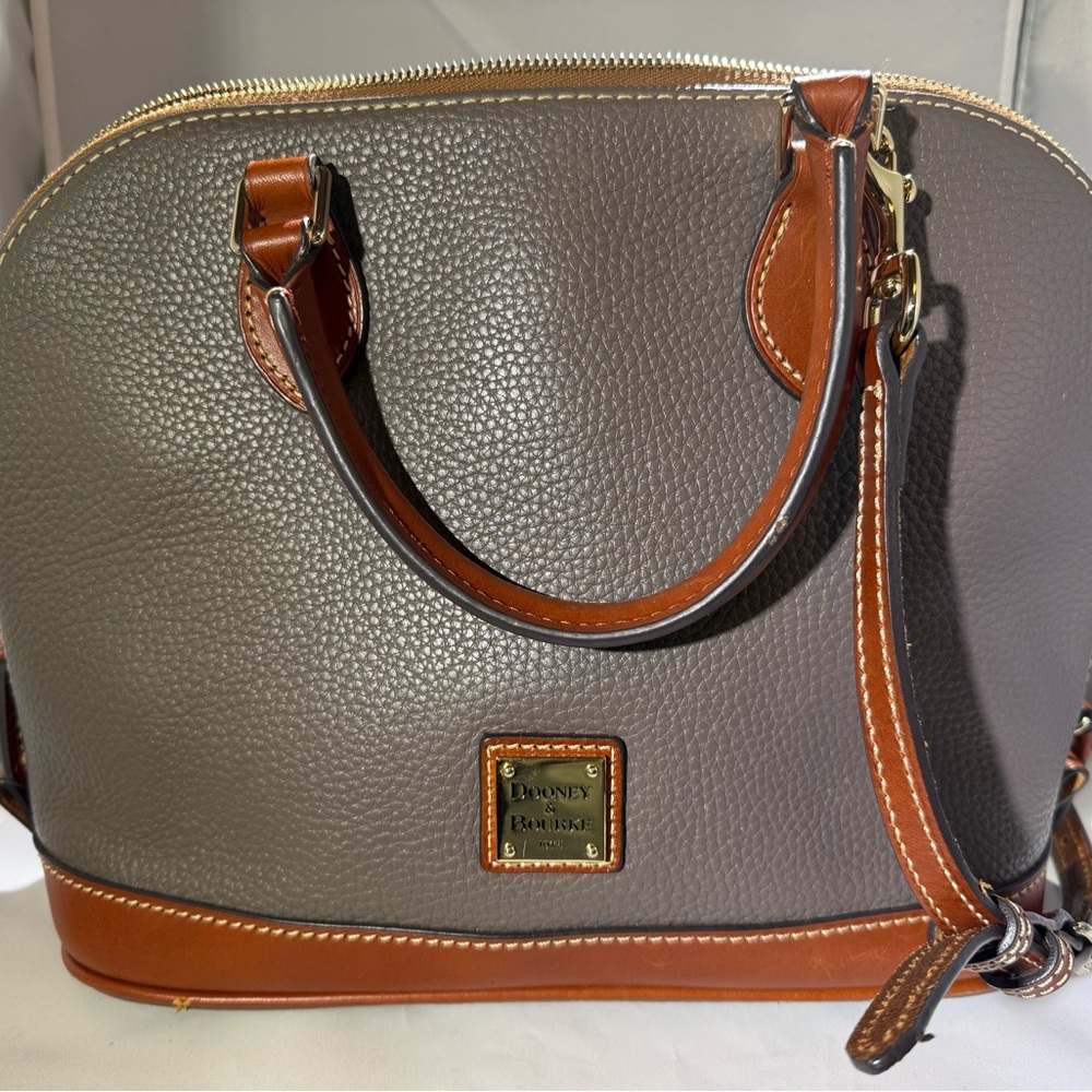 Dooney & Bourke zip to zip Two-Tone Leather Satchel